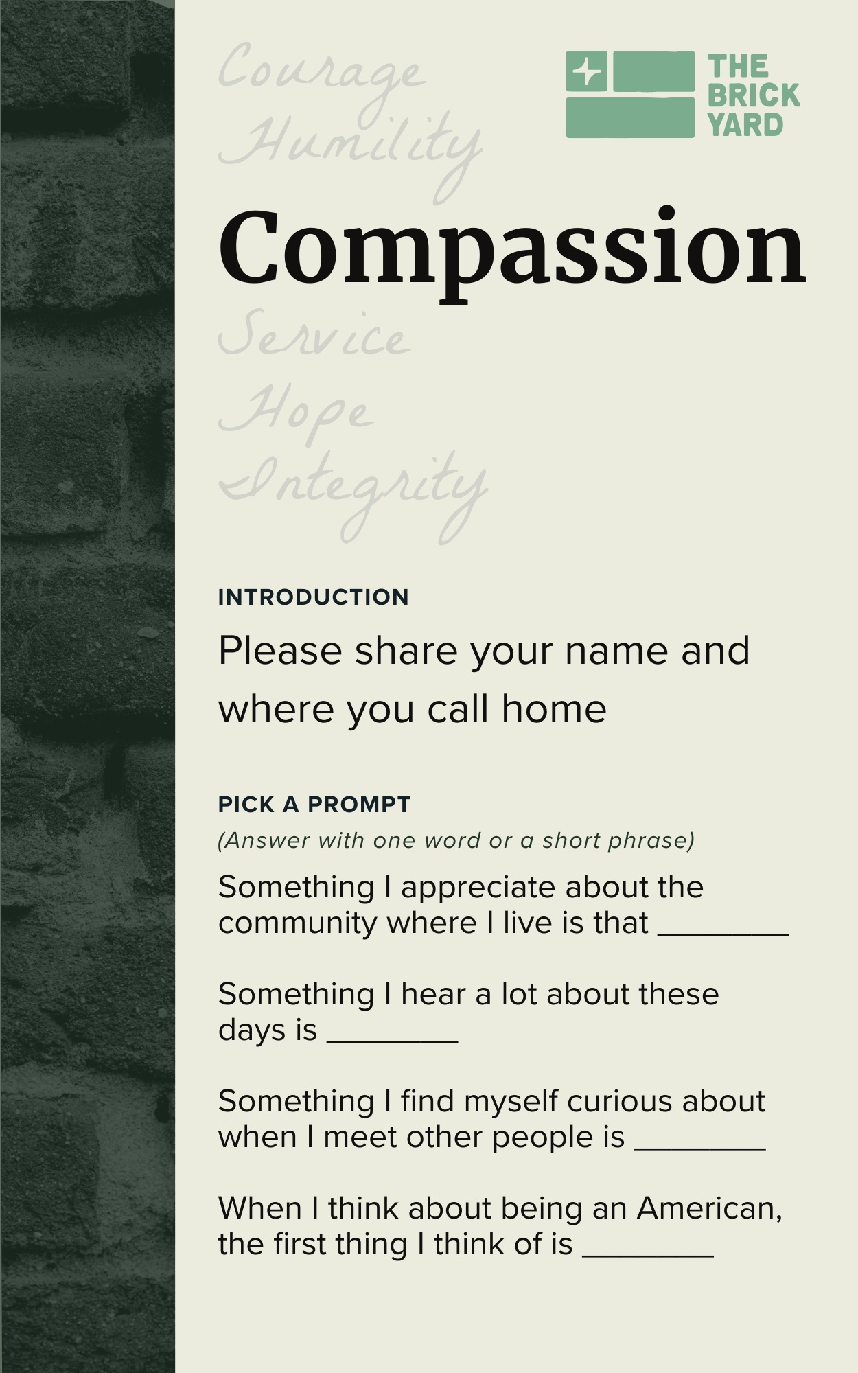 Conversation Cards Core Values