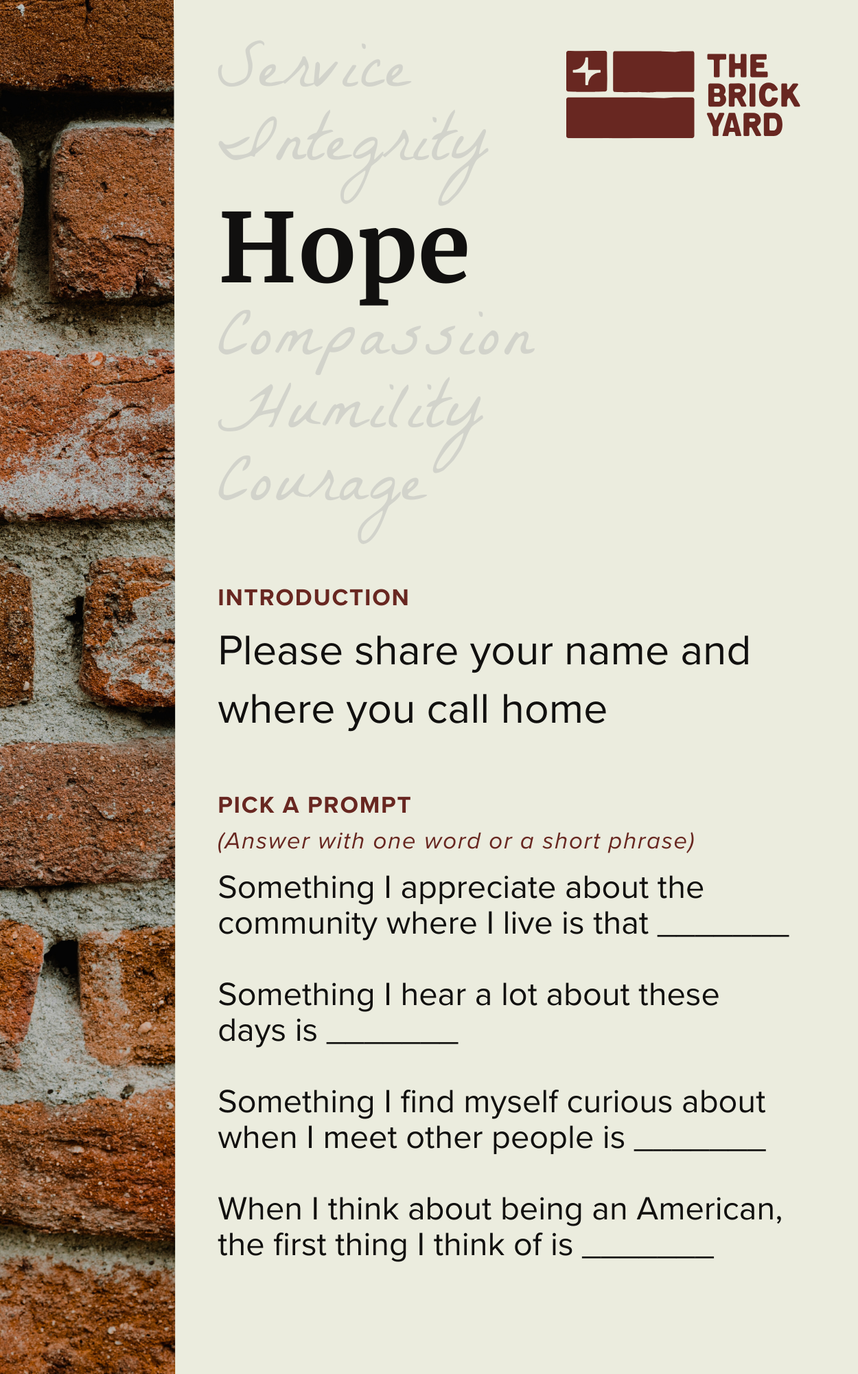 Conversation Cards Core Values