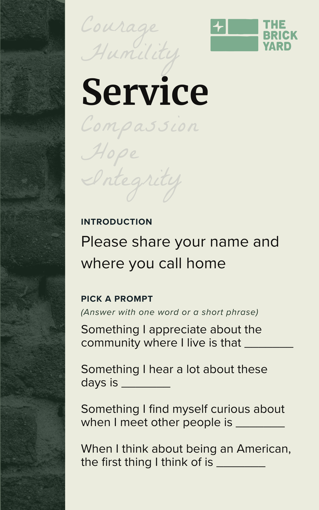 Conversation Cards Core Values
