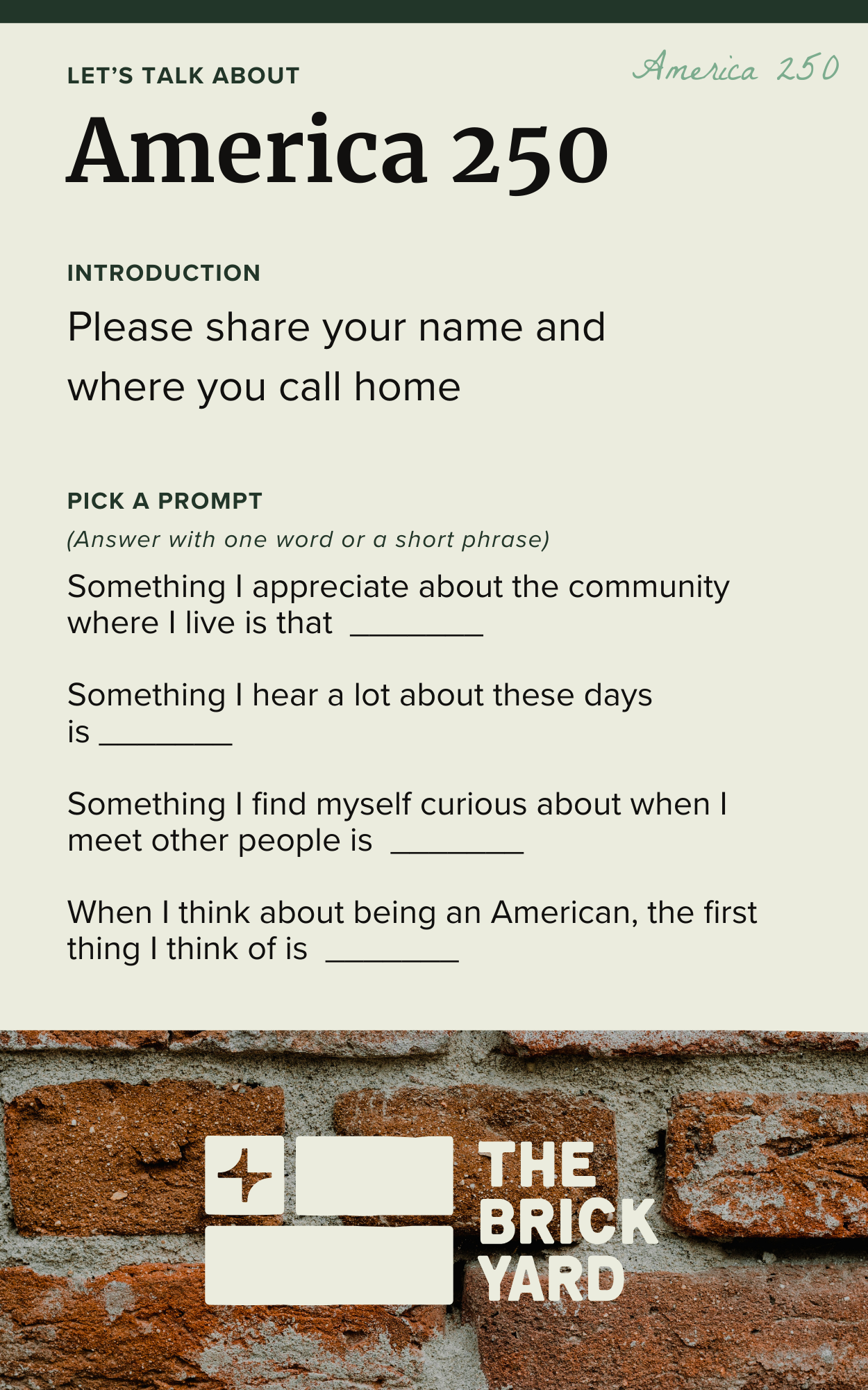 Conversation Cards America 250
