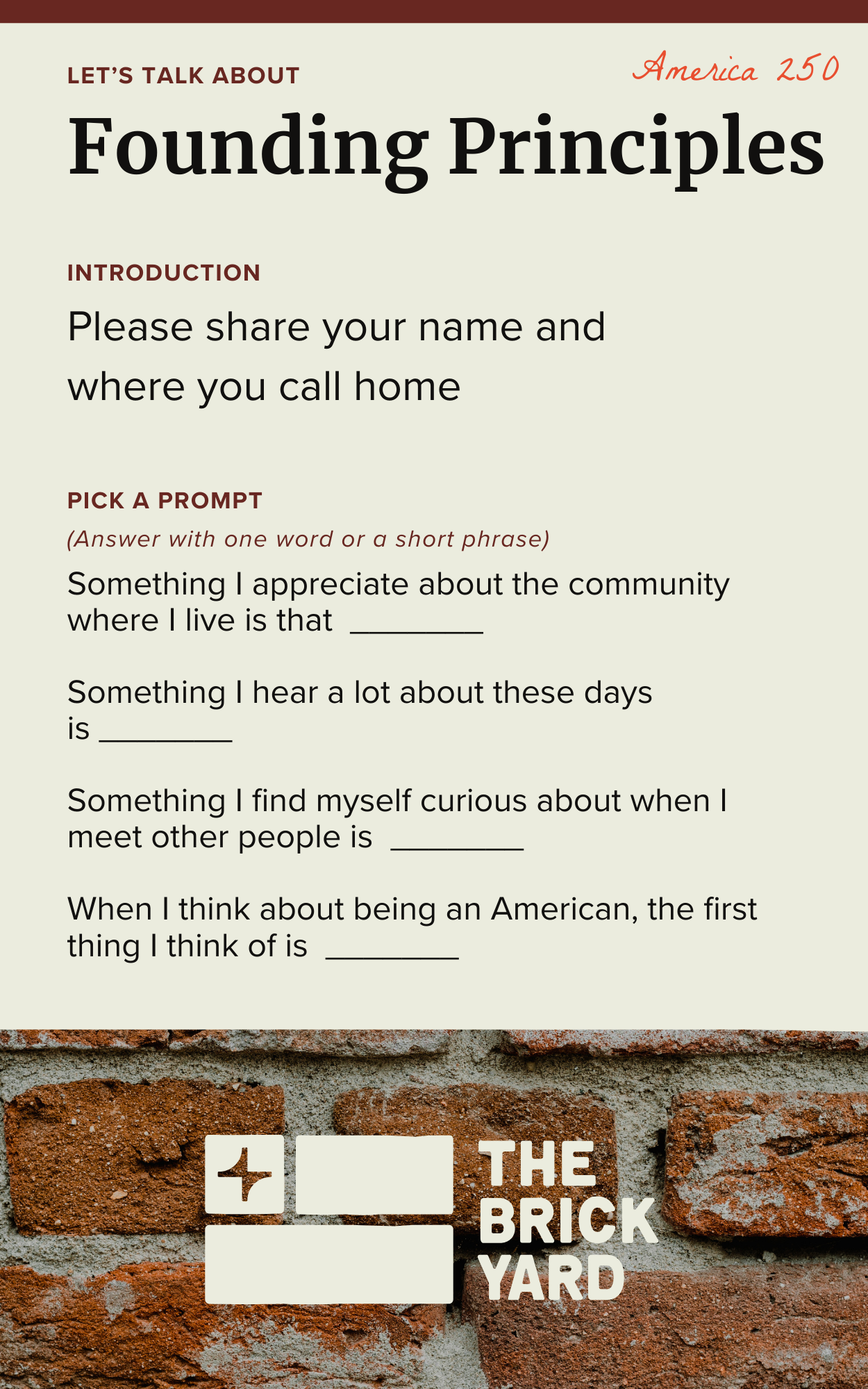 Conversation Cards America 250