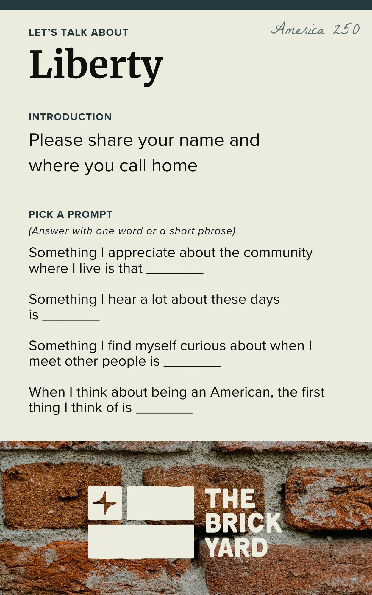 Conversation Cards America 250