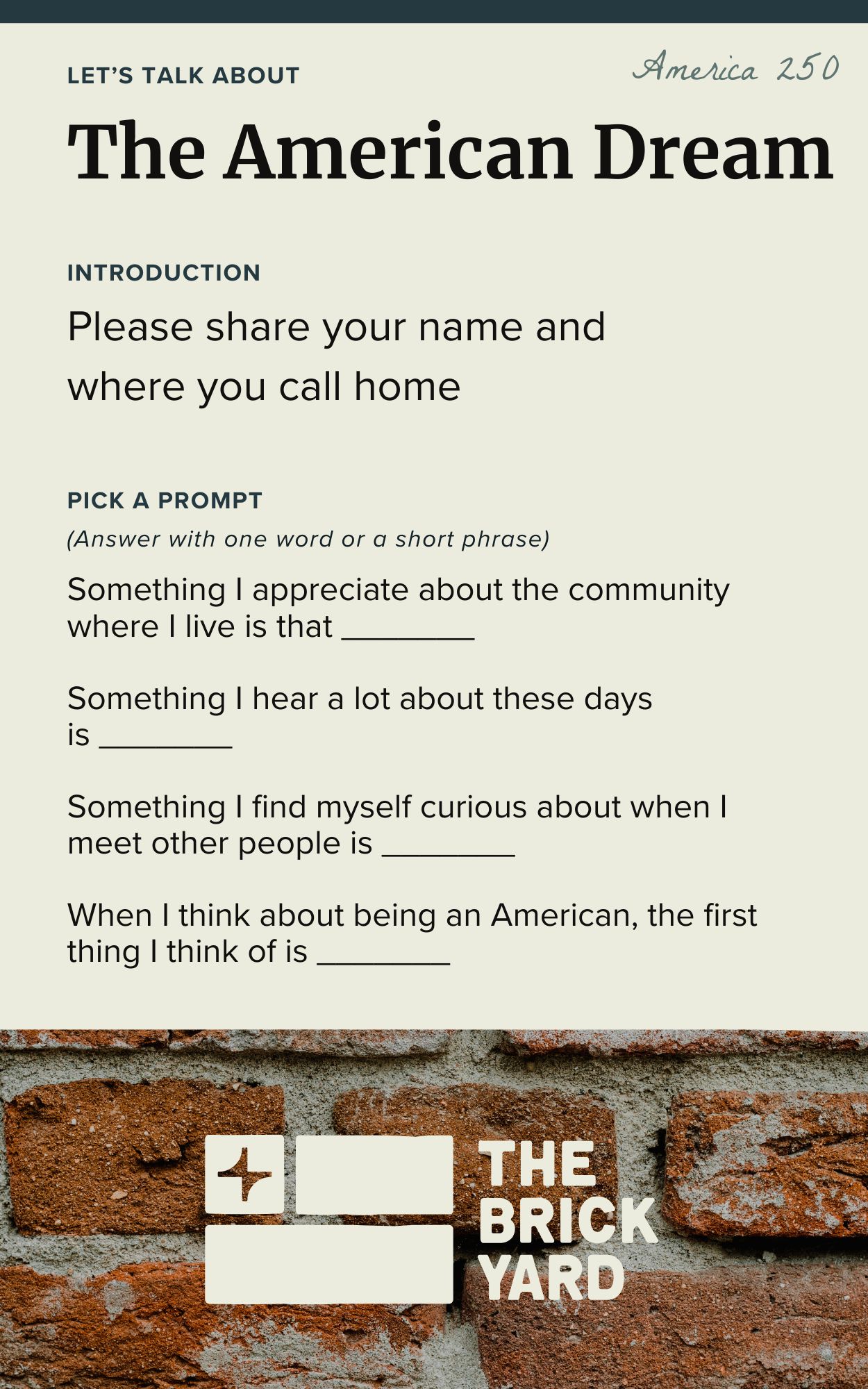 Conversation Cards America 250